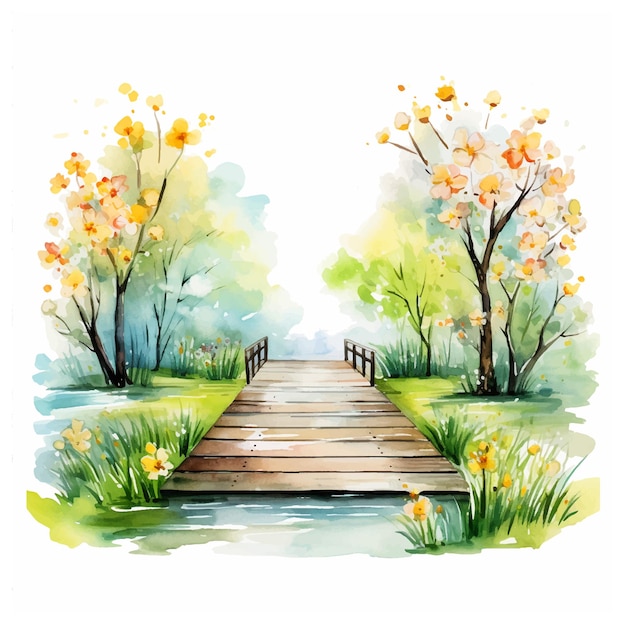 Nature watercolor painting