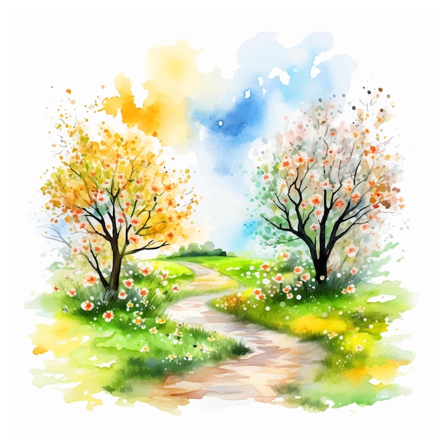 Nature watercolor painting