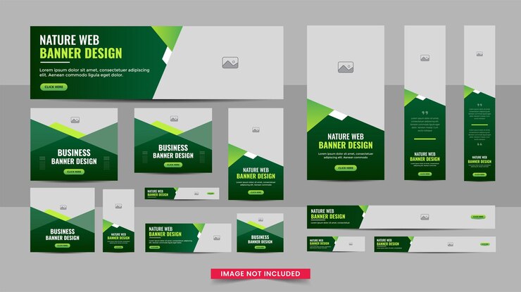 Nature web banner design web template Set