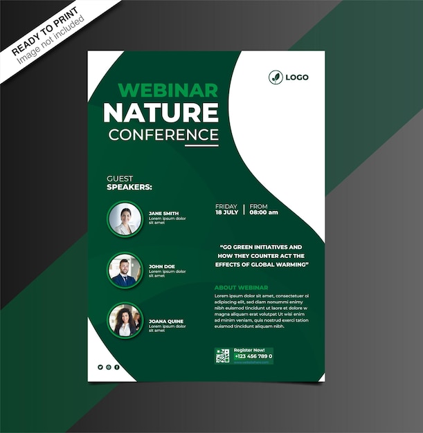 Nature webinar flyer design template