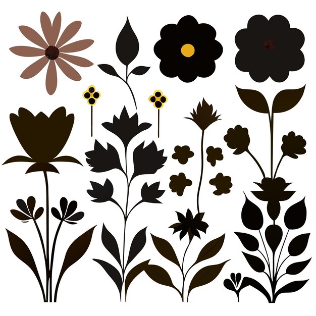 Vector natureinspired vector silhouettes for designers