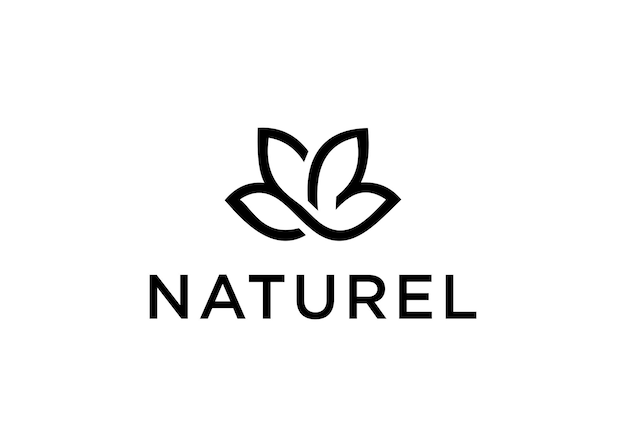 Векторная иллюстрация дизайна логотипа naturel