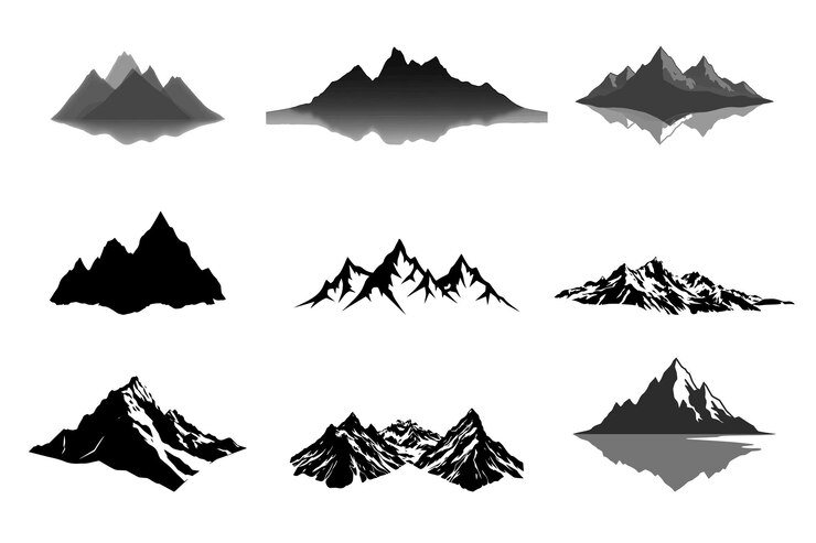 Vector natures backbone mountain silhouette designs