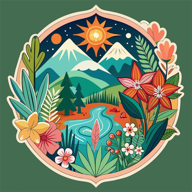 Natures Beauty Design a sticker featuring intricate floral patterns for tshirt sticker