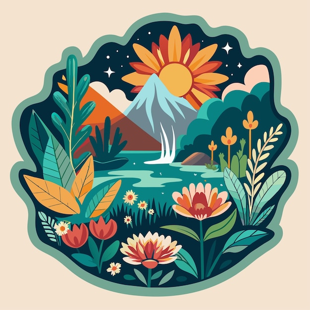 Natures Beauty Design a sticker featuring intricate floral patterns for tshirt sticker