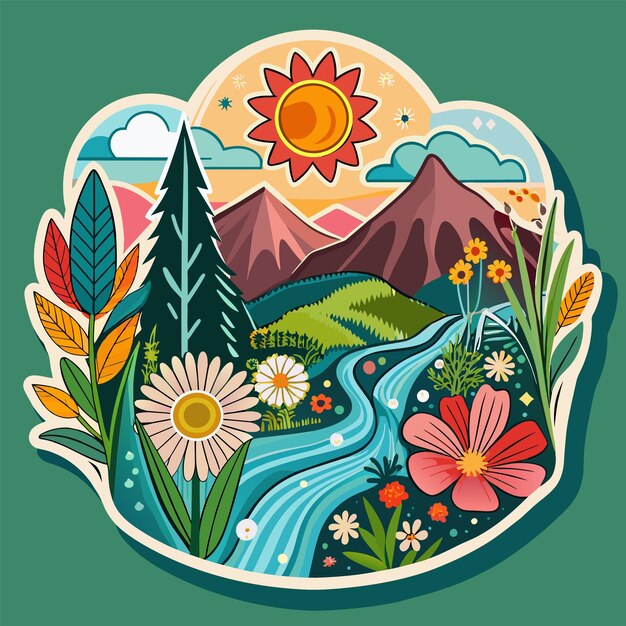 Natures Beauty Design a sticker featuring intricate floral patterns for tshirt sticker