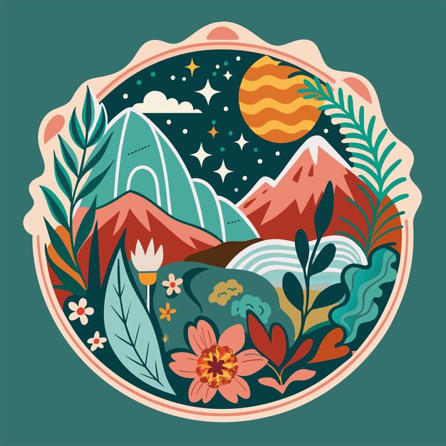 Natures Beauty Design a sticker featuring intricate floral patterns for tshirt sticker