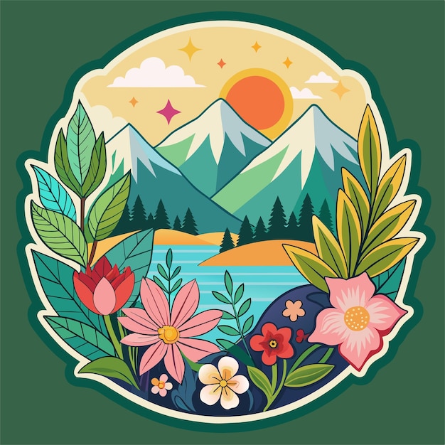 Vector natures beauty design a sticker featuring intricate floral patterns for tshirt sticker