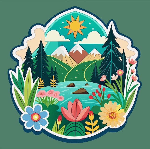 Natures Beauty Design a sticker featuring intricate floral patterns for tshirt sticker