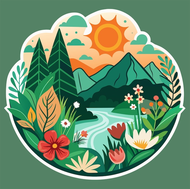 Vector natures beauty design a sticker featuring intricate floral patterns for tshirt sticker