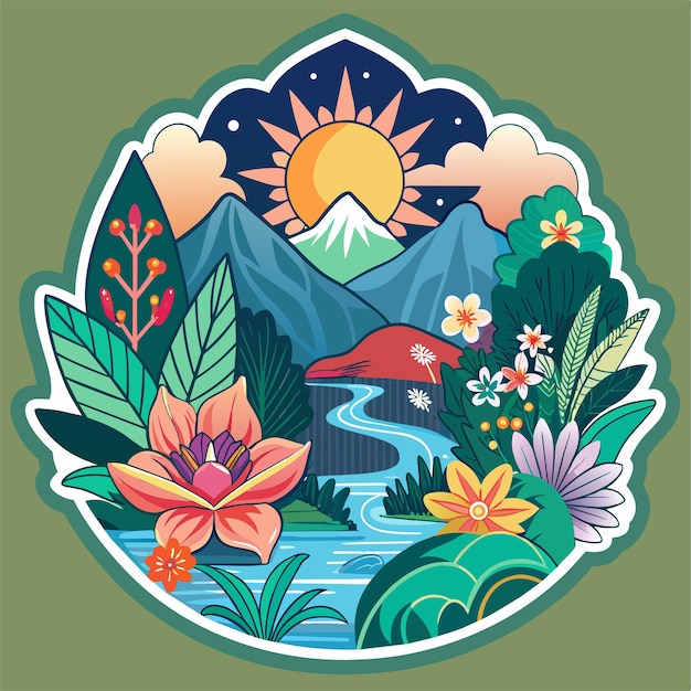 Natures Beauty Design a sticker featuring intricate floral patterns for tshirt sticker