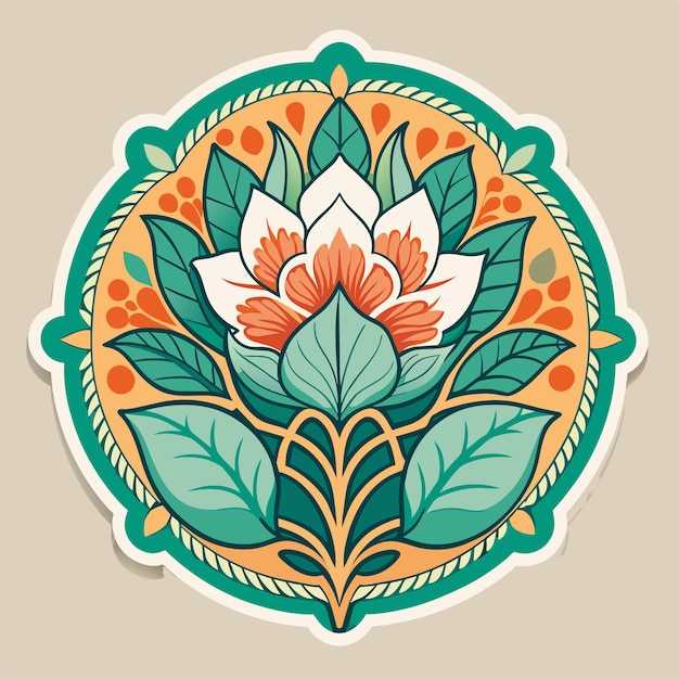 Natures Beauty Ontwerp een sticker met ingewikkelde bloemenpatronen voor een t-shirt sticker