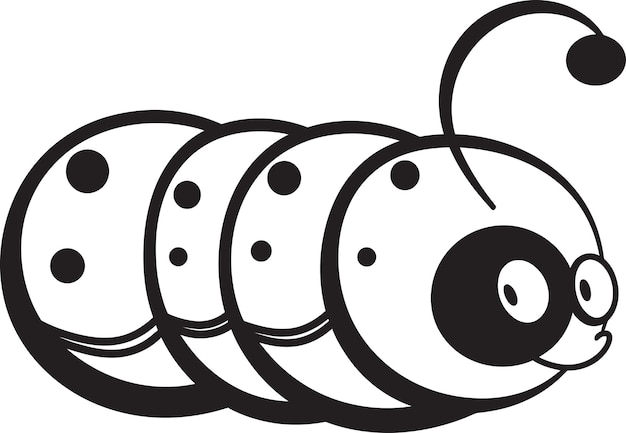 Вектор Елегантная монохромная эмблема для caterpillar icon creeping chic сличный векторный логотип