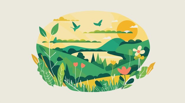 Vector natures vibrant celebration colorful healthy organic