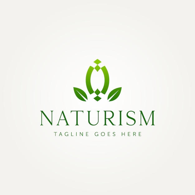 naturisme groen blad eenvoudige lijn kunst pictogram logo sjabloon vector illustratie ontwerp