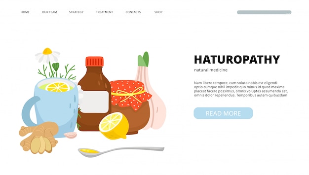 Vector naturopathy landing page