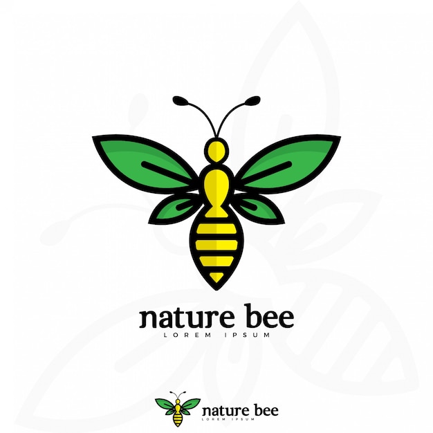 Natuur bee logo illustratie