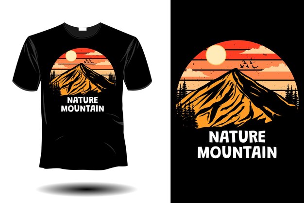 Natuur berg mockup retro vintage design