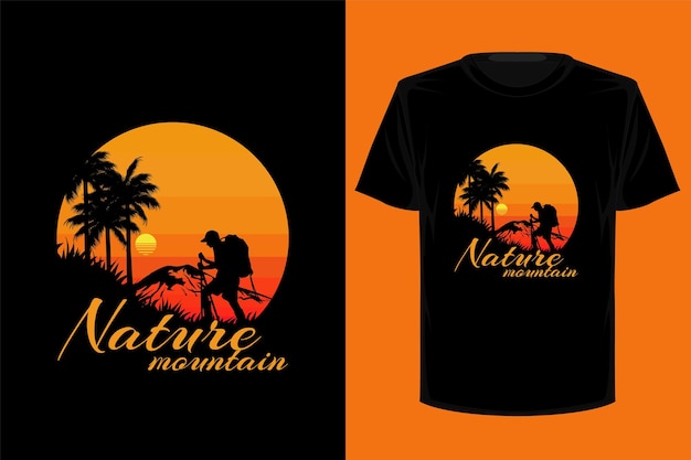 Natuur berg retro vintage t-shirt ontwerp