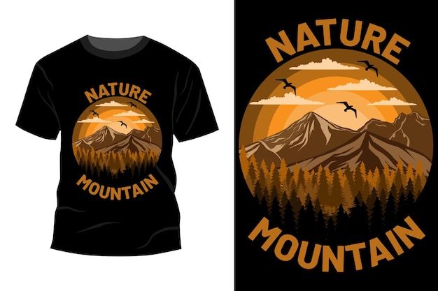 Natuur berg t-shirt mockup ontwerp vintage retro