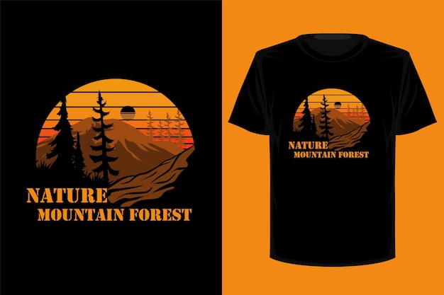Natuur bergbos retro vintage t-shirtontwerp