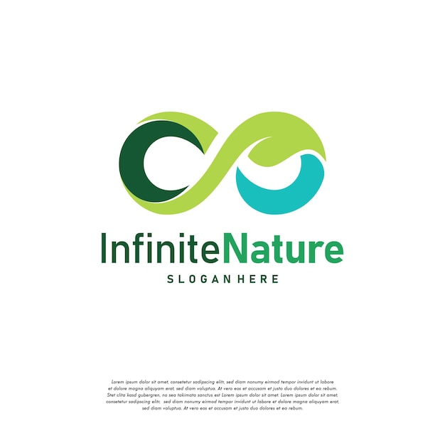 Natuur blad landbouw logo ontwerpen concept vector, Infinity blad natuur logo symbool