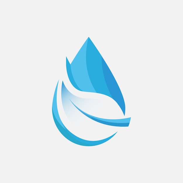 Natuur blad negatieve ruimte combinatie waterdruppel logo ontwerp