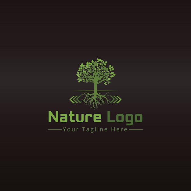 Natuur Boom Logo Ontwerp Vector Illustratie