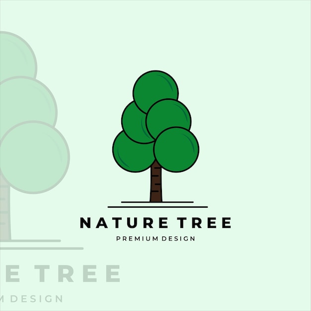 natuur boom vintage vector logo afbeelding ontwerp