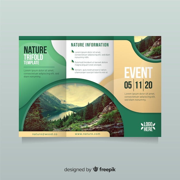 Vector natuur driebladige flyer sjabloon