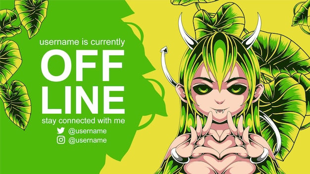 natuur duivel illustratie offline banner voor twitch