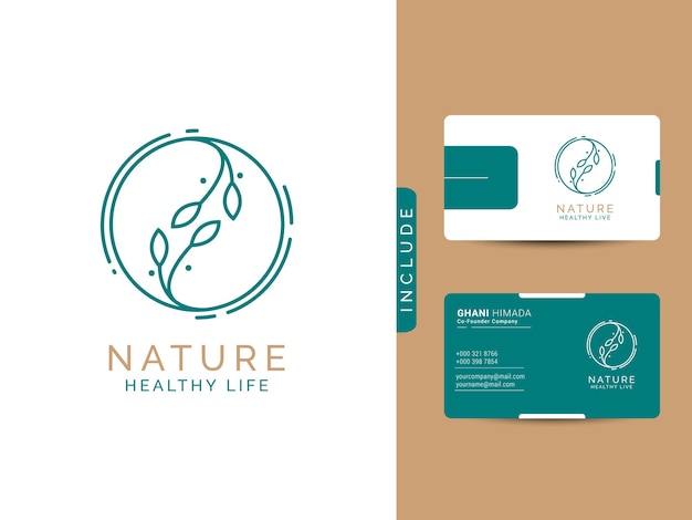 Natuur gezond logo ontwerpconcept