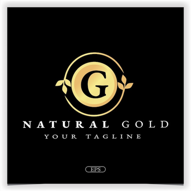 Natuur gouden letter g logo premium elegante sjabloon vector eps 10