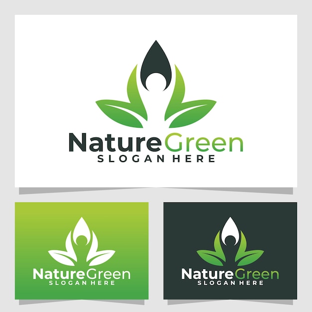 Natuur groen logo vector ontwerpsjabloon