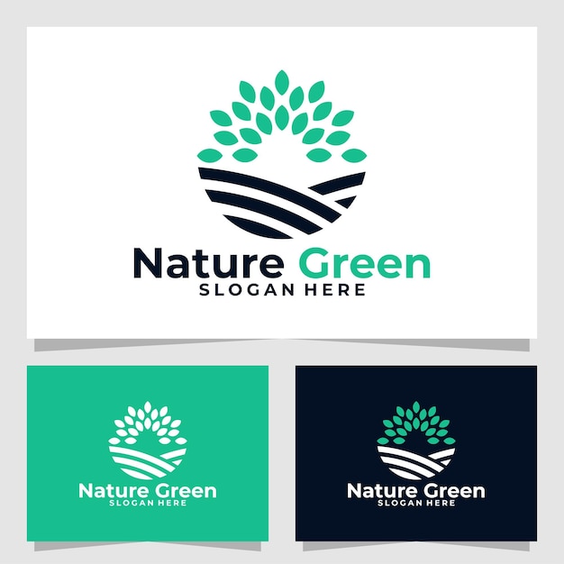 Natuur groen logo vector ontwerpsjabloon