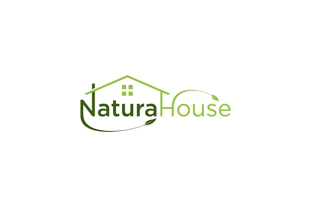 Natuur huis logo pictogram gezondheidszorg schoonheidssalon spa vrouwen zorg schoonheidsverzorging huis groen blad