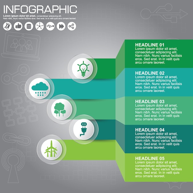 Natuur infographics ontwerpsjablonen instellen