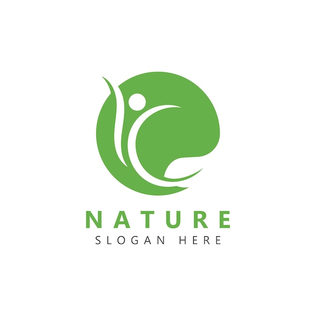 Natuur kruidengeneeskunde gezonde mensen wellness vector logo ontwerpsjabloon