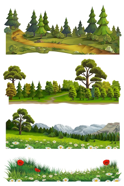 Natuur landschap, vector set