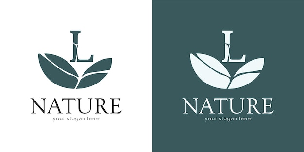 Natuur Logo Design met Letter L