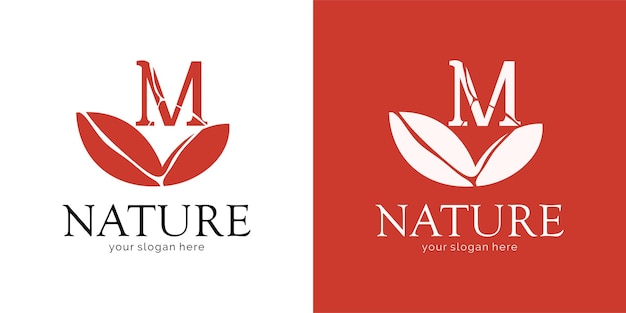 Natuur Logo Design met Letter M