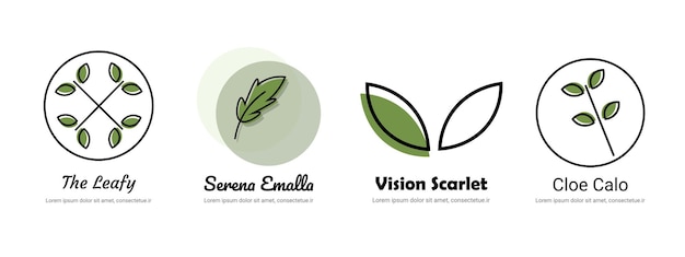 natuur logo merk ontwerp vector set bundel