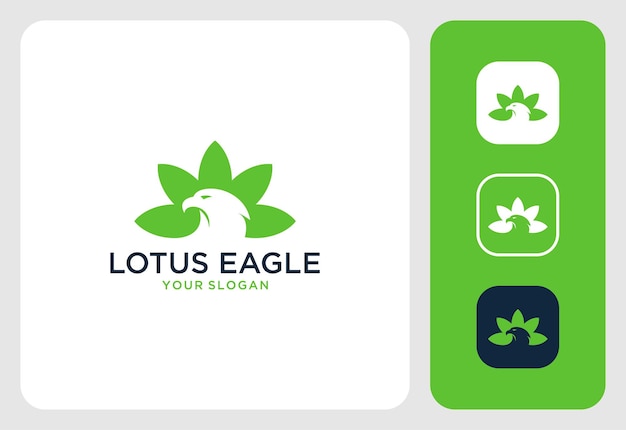 Natuur lotus adelaar hoofd logo ontwerp inspiratie