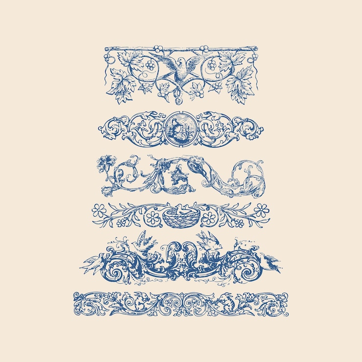 Vector natuur ornamentele frame decoratieve icoon lijnen retro logo vintage illustratie ontwerp vector elementen