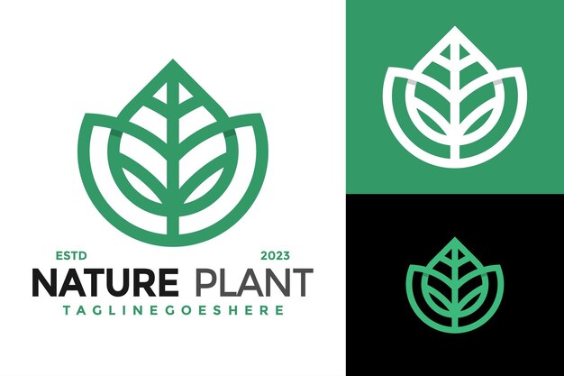 Vector natuur plant logo ontwerp vectorillustratie symbool pictogram