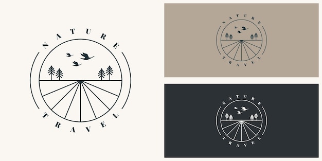 Natuur reizen logo vintage