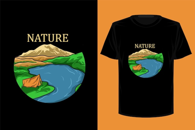 Natuur retro vintage t-shirtontwerp