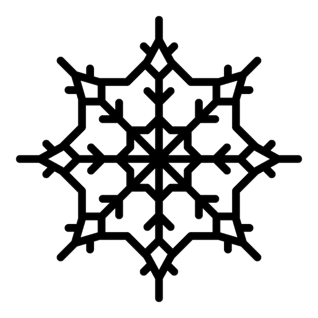 Vector natuur sneeuwvlok pictogram overzicht natuur sneeuwvlok vector pictogram voor webdesign geïsoleerd op een witte achtergrond