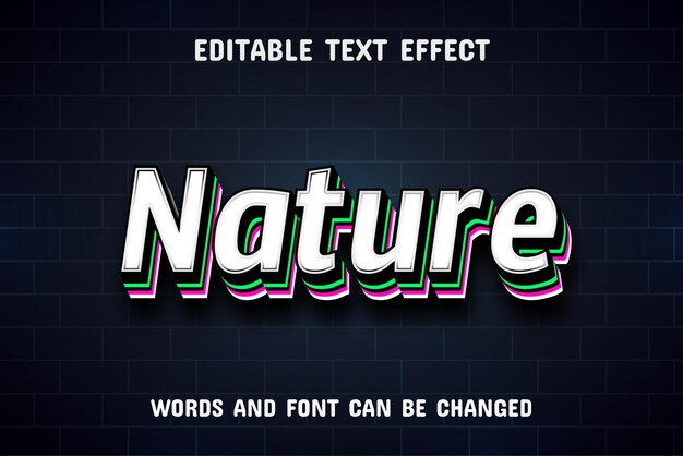 Natuur tekst bewerkbaar teksteffect