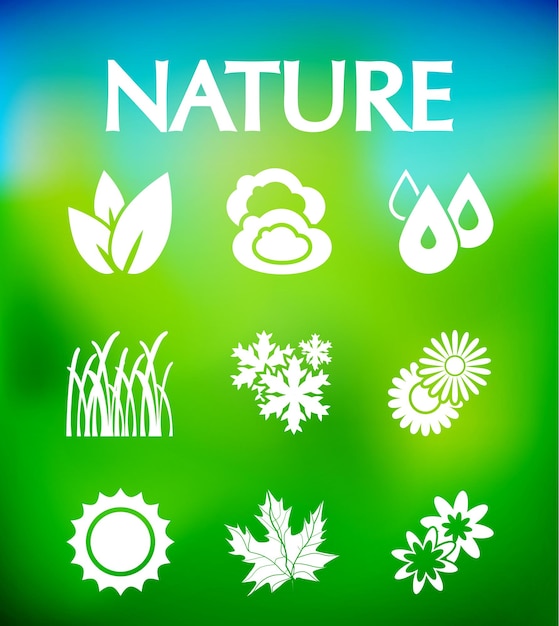 Natuur vector iconen